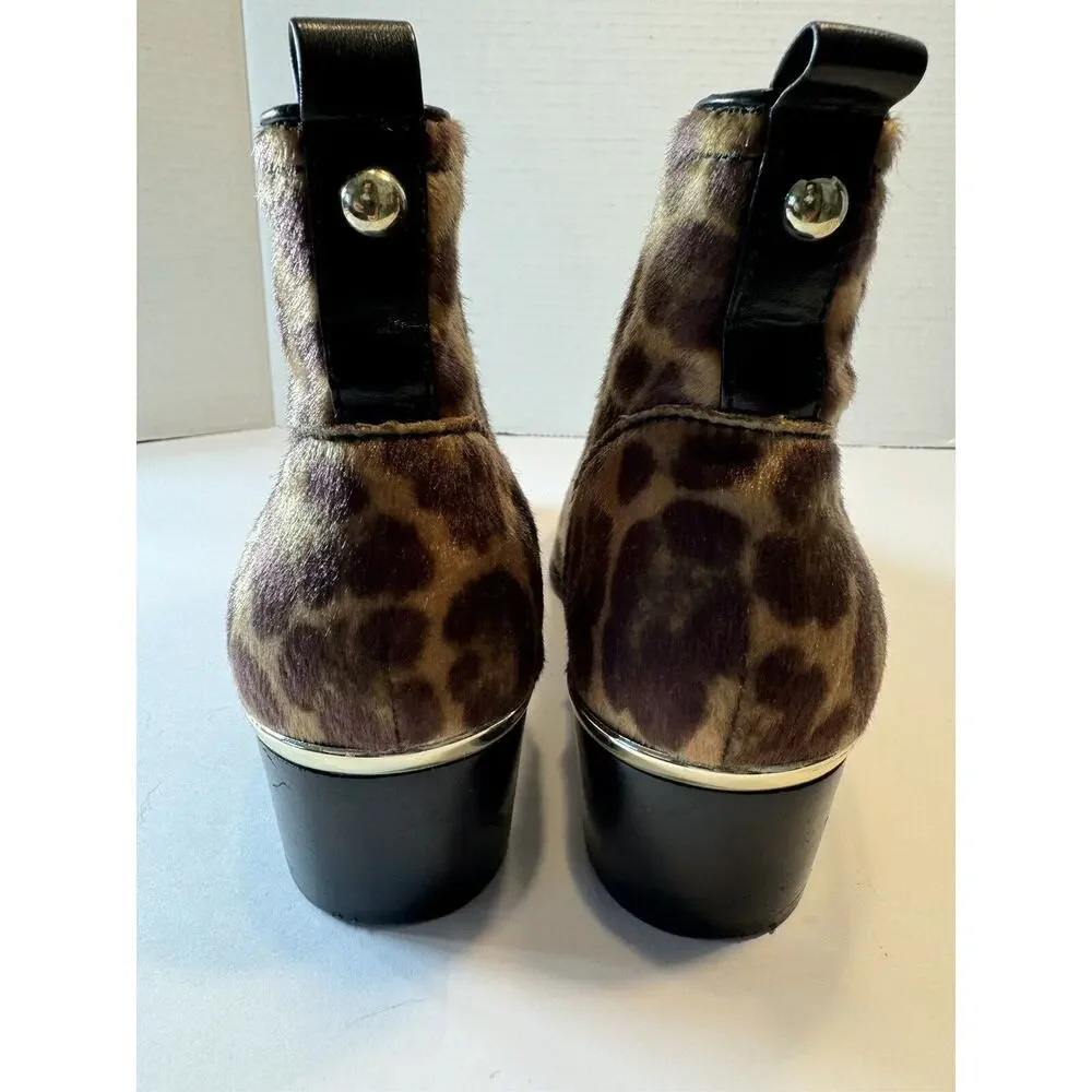 New Nine West womens natural Multi Cabrie Cheetah Animal print bootie‎ Sz 8M